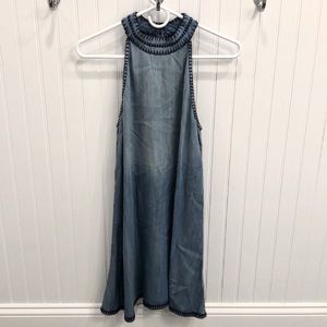Bella Dahl Blue High Neck Shift Dress